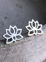 Mini 925 Sterling Silver Stud Earrings Lotus