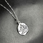 Lotus Anhänger Halskette - 925 Sterling Silber - K925-31