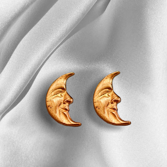 Original 70s moon stud earrings - vinohr-45