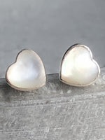 Mini 925 Sterling Silver Pearl Stud Earrings Heart