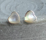 Mini 925 Sterling Silver Pearl Stud Earrings Heart