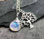 925 Sterling Silver Gemstone Chain "Grob & Moonstone" - K925-45