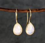 925 sterling gilded moonstone earrings