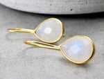 925 sterling gilded moonstone earrings