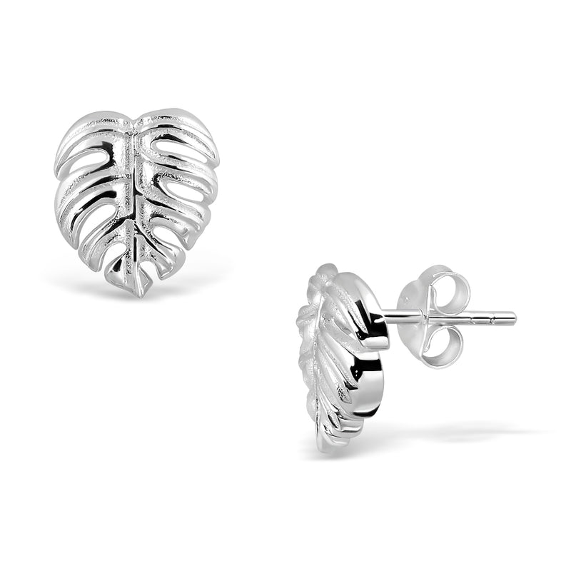 925 Sterling Silver Earrings "Exotic Monstera Leaves"