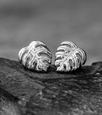 925 Sterling Silver Earrings "Exotic Monstera Leaves"