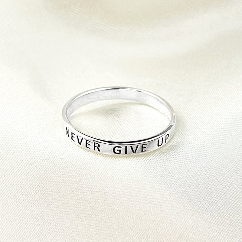 Love The Journey Ring - 925 Sterling Silver Engraving Stamp Finger Ring - RG925-55