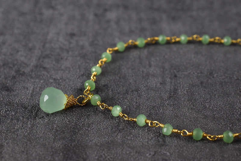 Gemstone chain with peridot drops