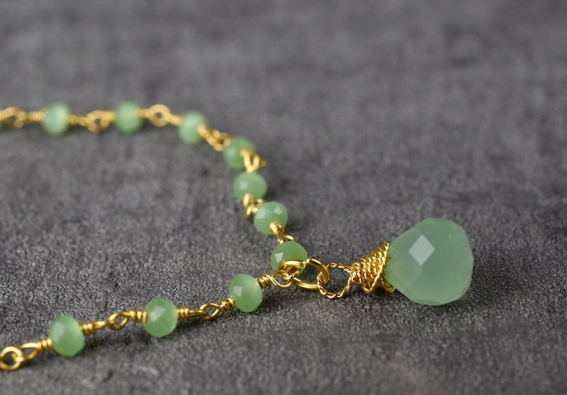 Gemstone chain with peridot drops