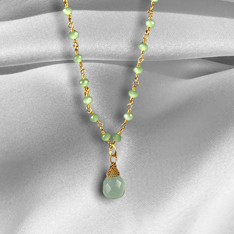 Gemstone chain with peridot drops