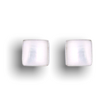 925 Sterling Silver Square Mini Stud Earrings Pearly - Ear925-71