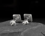 925 Sterling Silver Square Mini Stud Earrings Pearly - Ear925-71