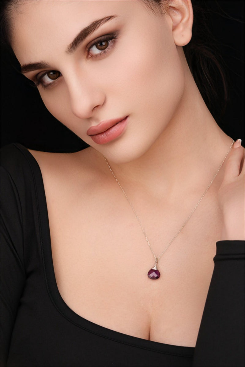 Amethyst Silver pendant pendant chain - K925-21