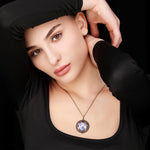 Tiles Glass Pendant Chain - Bronze Oriental Tile Playful Chain - VIK-54