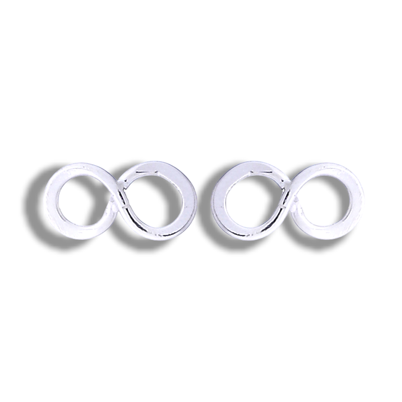 925 Sterling Silver Mini Stud Earrings "Infinity" - Ear925-110