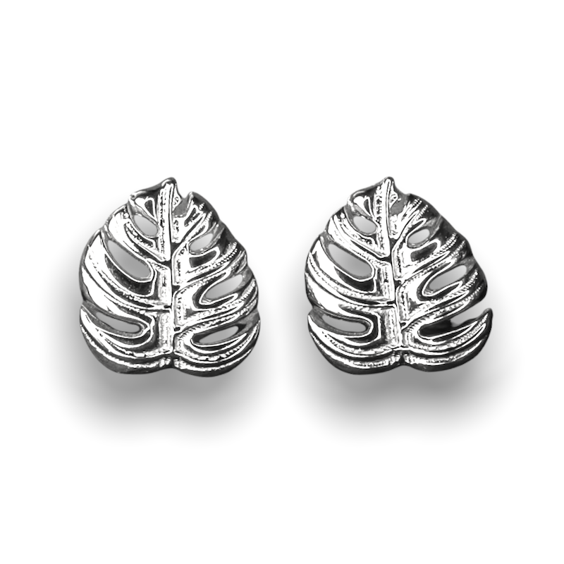 925 Sterling Silver Earrings "Exotic Monstera Leaves"