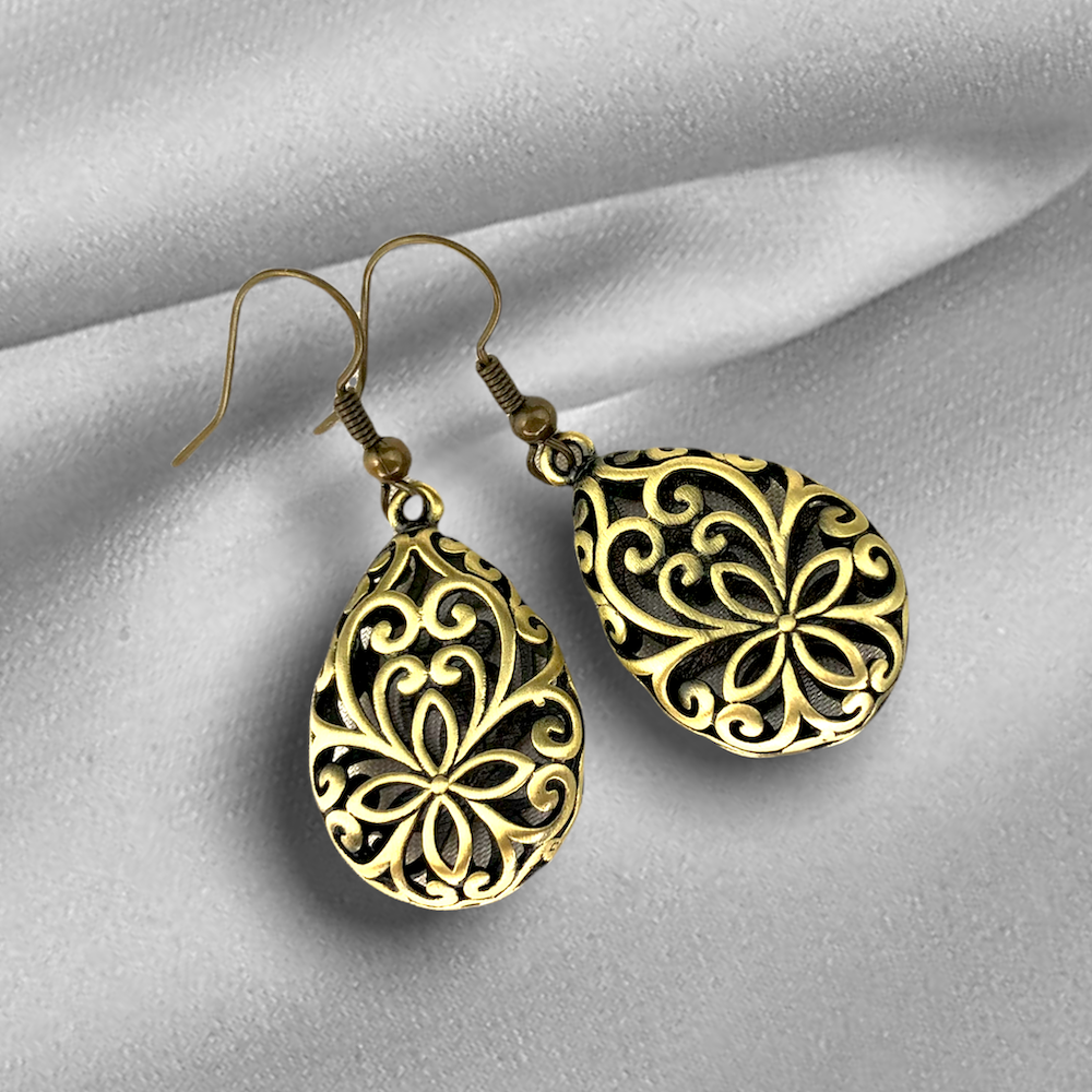 "Marrakech" bronze earrings in vintage style - vinohr-39