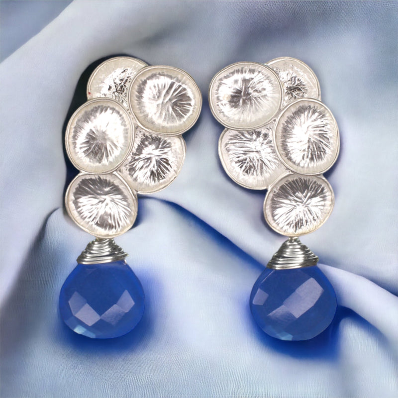 Gemstone Earrings with Chalcedon "Raindrops"