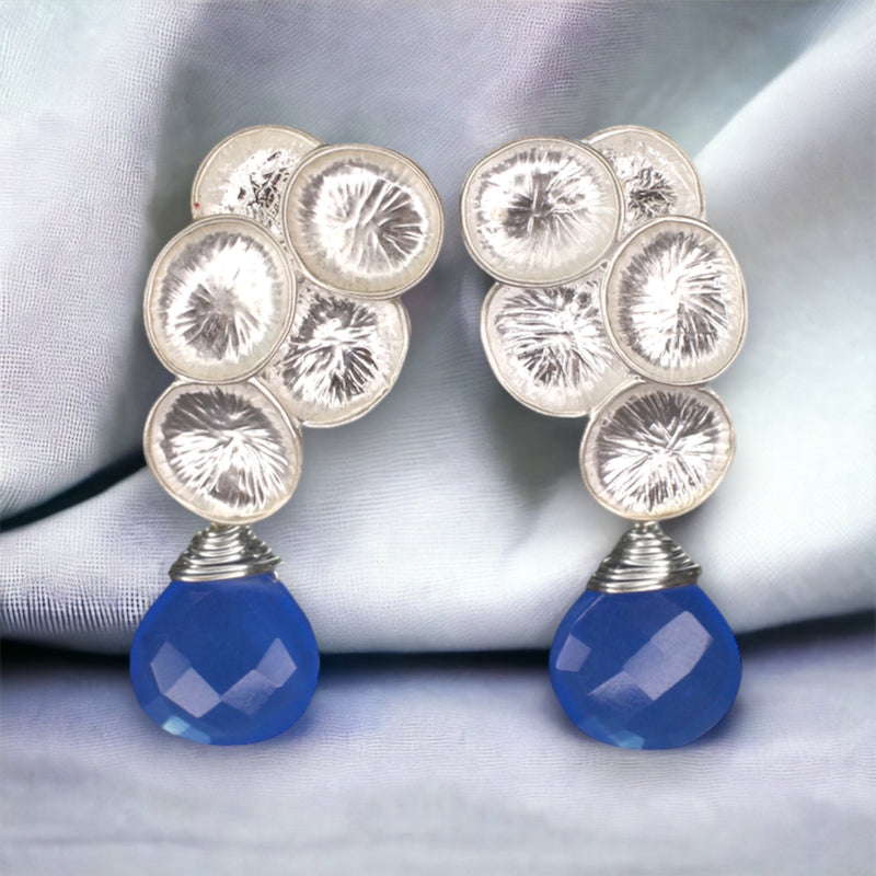 Gemstone Earrings with Chalcedon "Raindrops"