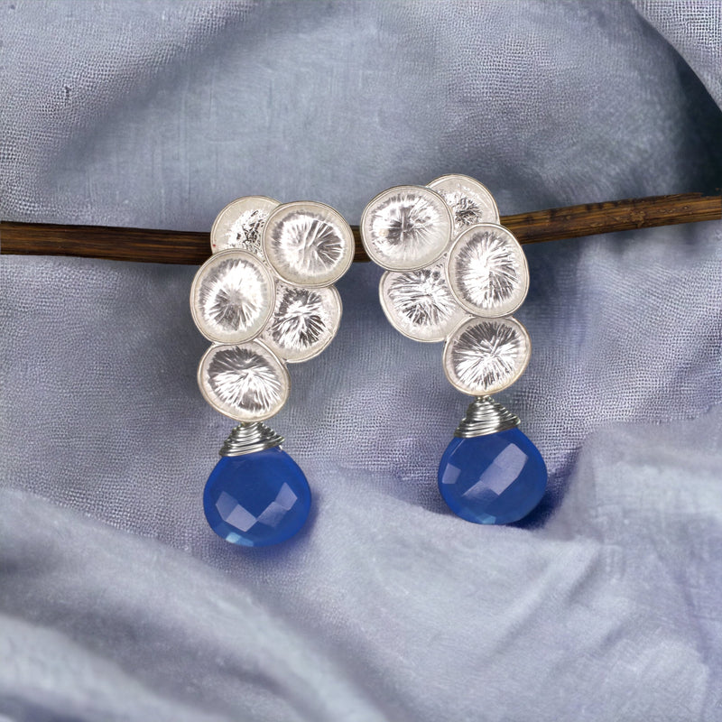 Gemstone Earrings with Chalcedon "Raindrops"