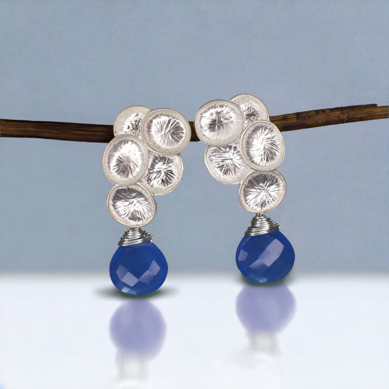 Gemstone Earrings with Chalcedon "Raindrops"