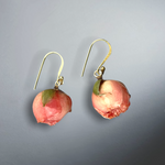 Elegant genuine roses earrings - 925 sterling gilded earrings - PR079