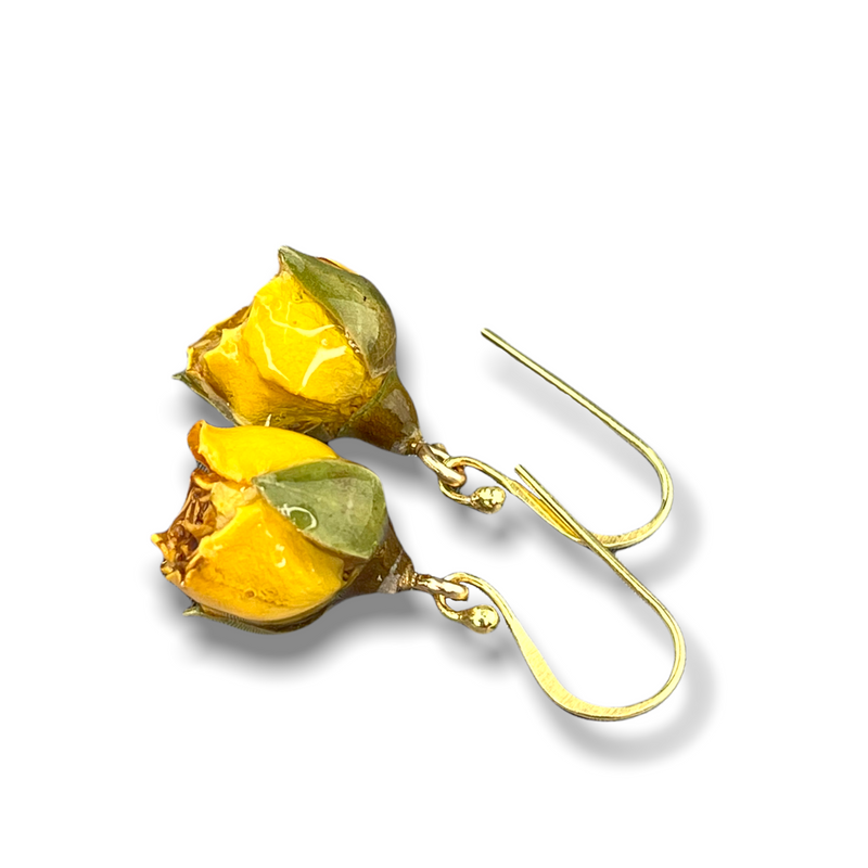 925 Genuine Mini Roses Sterling Gold Plated Earrings