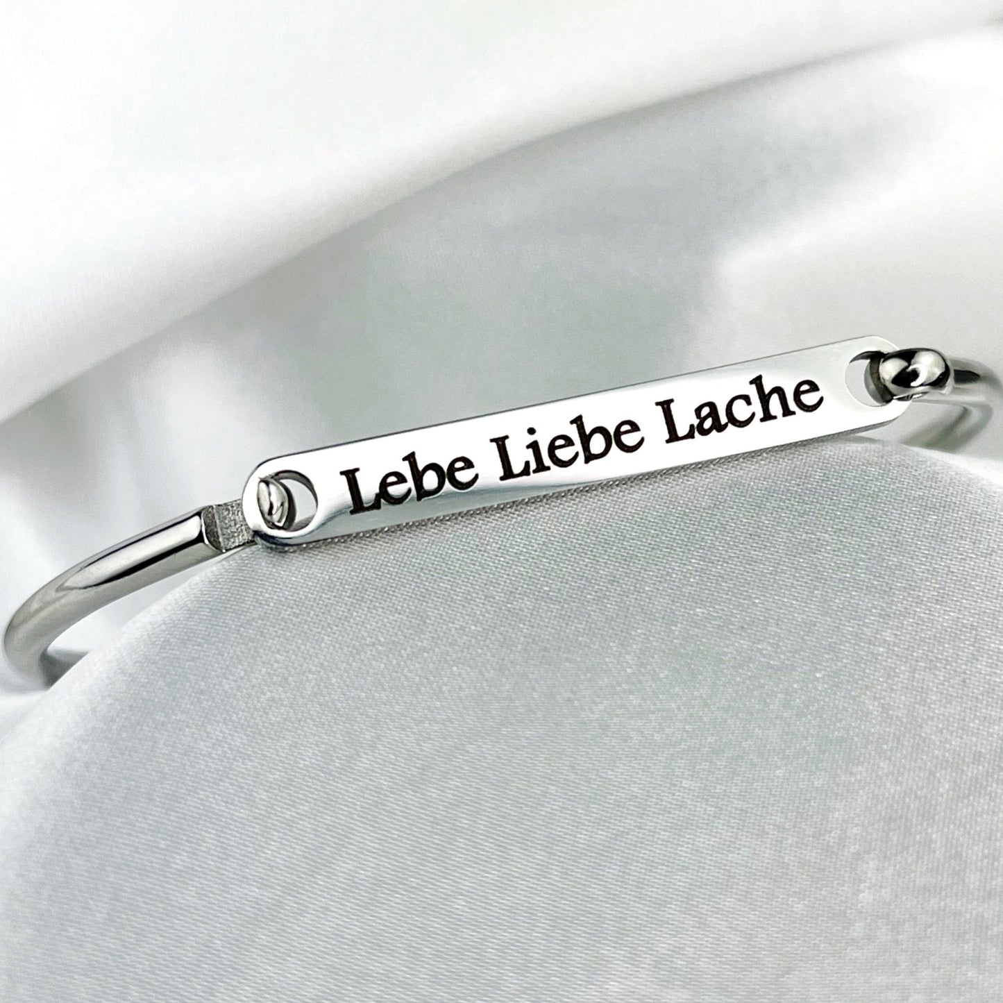 Personal Bangle made of stainless steel - engraving - color silver