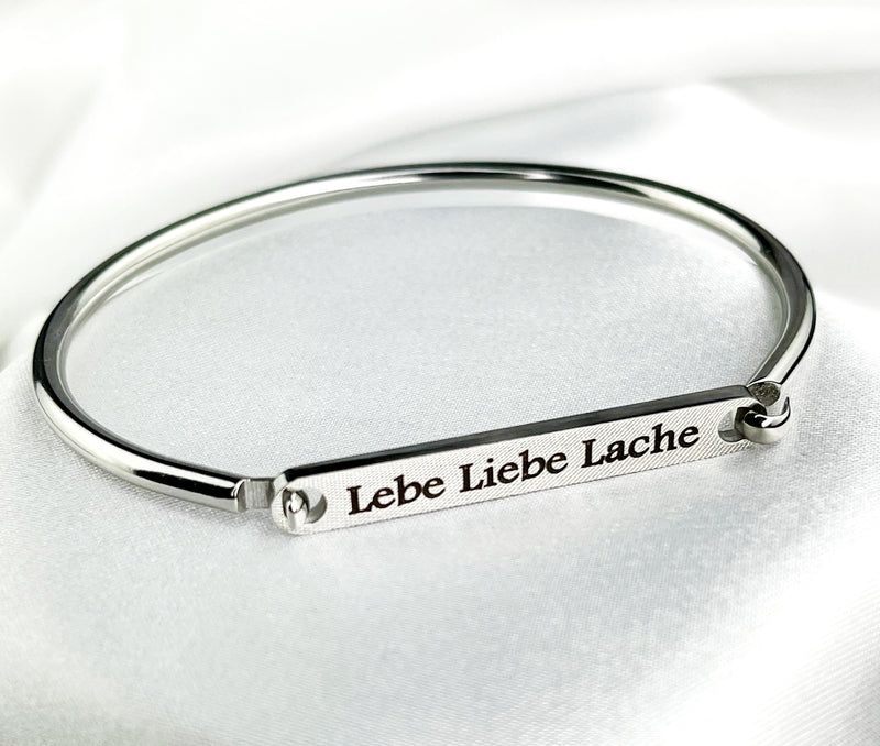 Personalized Stainless Steel Bracelet - Engraving - Silver Color - RETARM-34