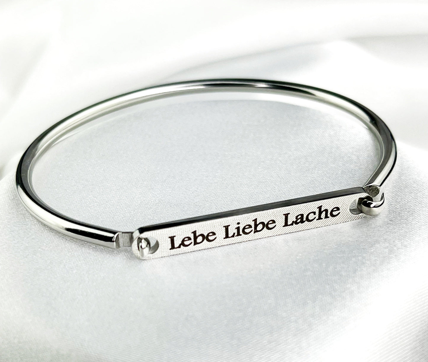 Personal Bangle made of stainless steel - engraving - color silver