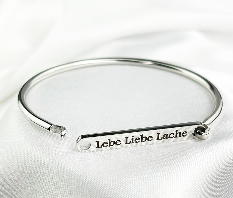 Personalized Stainless Steel Bracelet - Engraving - Silver Color - RETARM-34