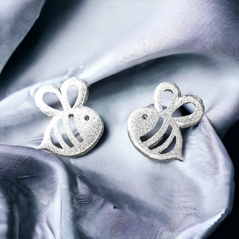 Bee Mini Stud Earrings - 925 Sterling Silver Earrings - Stamina Creativity Symbol Jewelry - Ear925-90