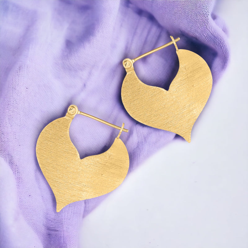 Minimalist Drops Earrings-925 Sterling Gold Gold plated Matt Orient Sultan 1001 Nights Arabic Style-OHR925-27