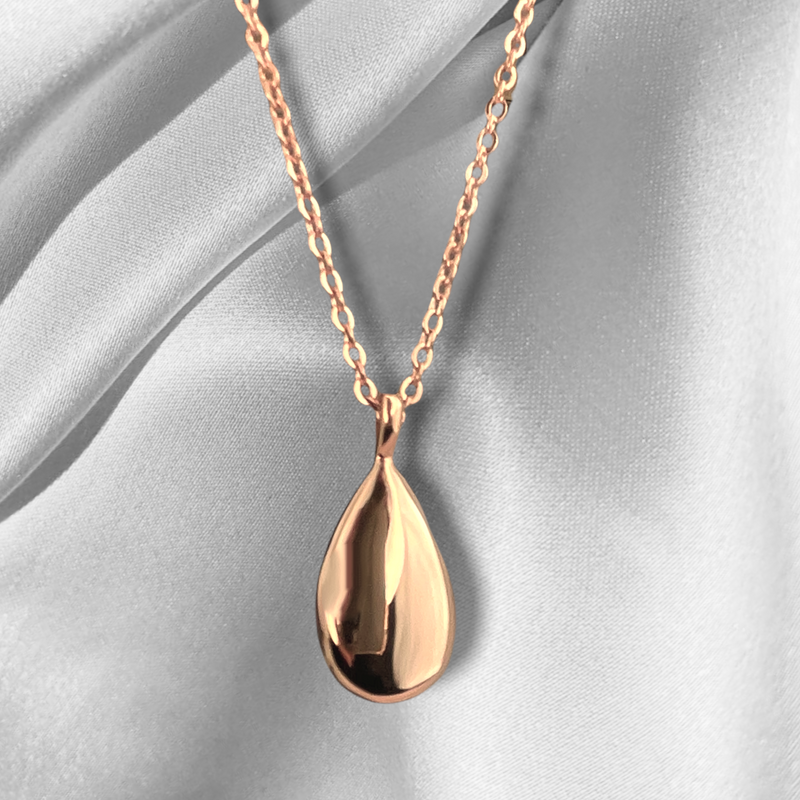 Urn Ash Bottle Pendant Cremation Rose Gold Stainless Steel Chain - Customizable with ENGRAVING - Funeral Gift - VIK-02