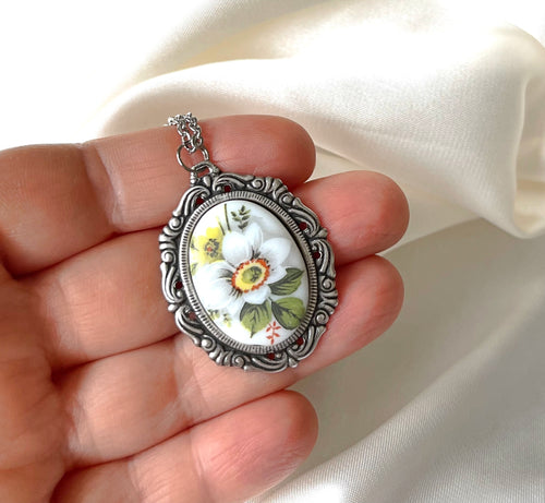 Porzellan Blumen Vintage Kette - VIK-108