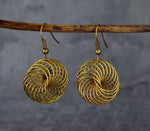 "Bird's nest" bronze earrings in Vintage style -VINOHR-83